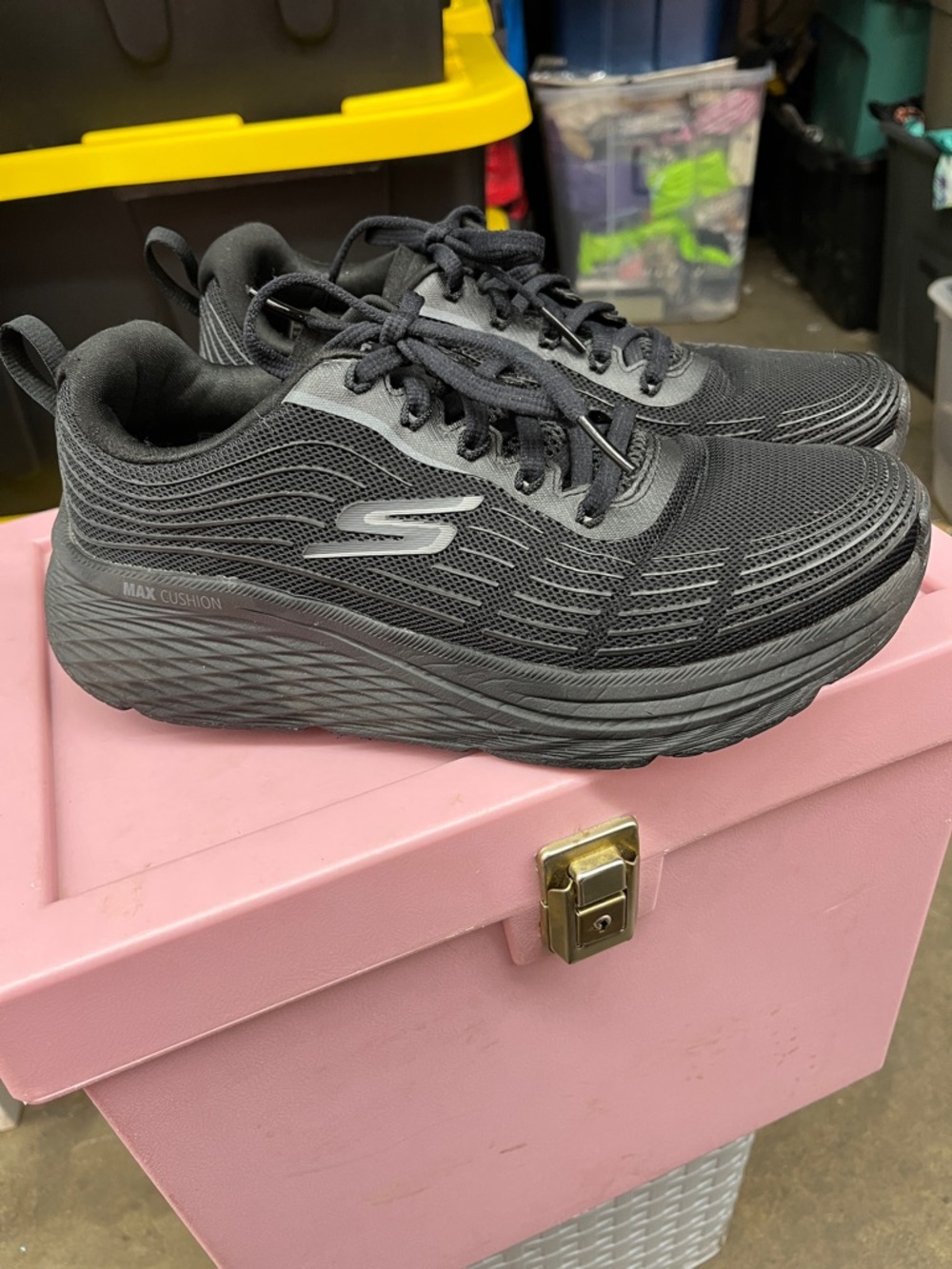Skechers Max Cushion Black Athletic Walking Shoes
